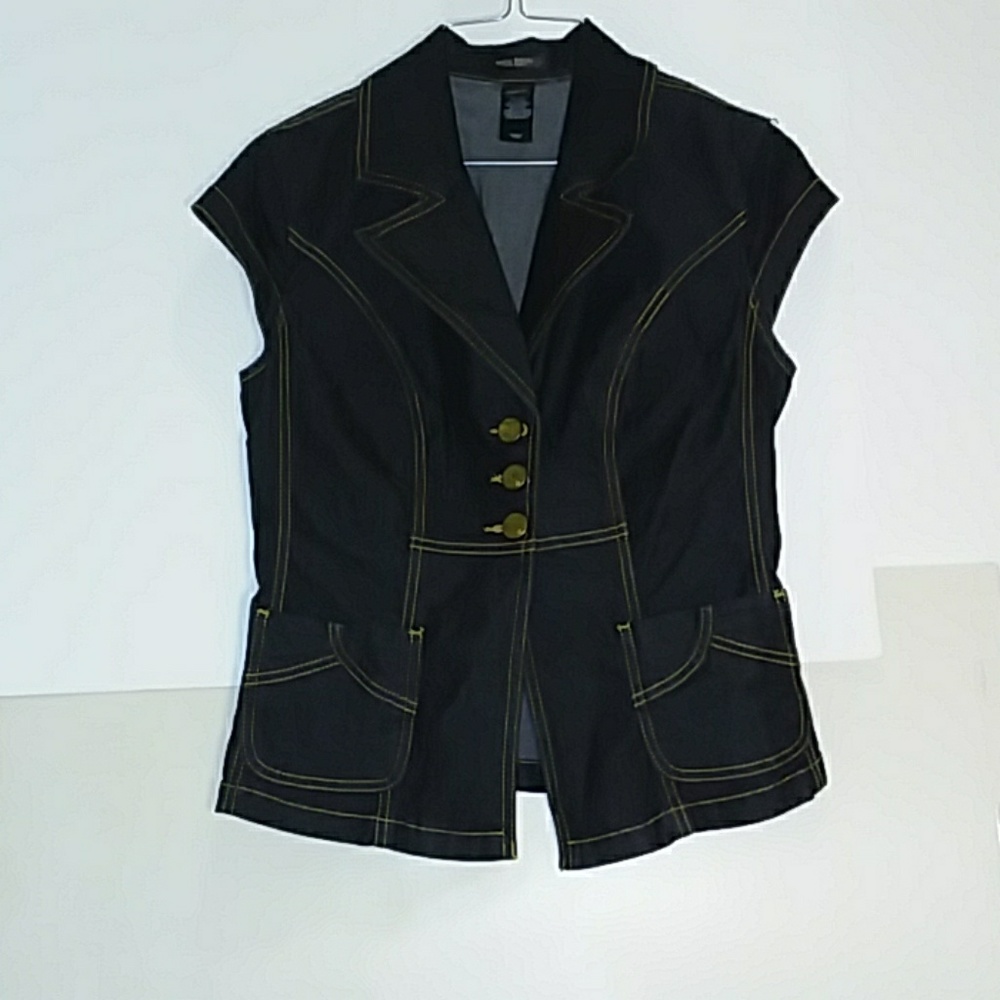Dark denim vest